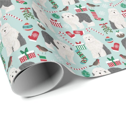 Papier Cadeau Papier d'emballage de Noël pour chiens de garde an (Coin rond)