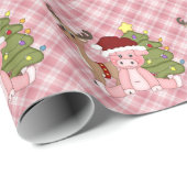 Papier Cadeau Papier d'emballage de Noël pour cochons (Coin rond)
