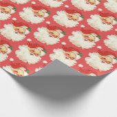 Papier Cadeau Papier d'emballage de Noël Retro Père Noël (Coin)