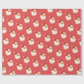 Papier Cadeau Papier d'emballage de Noël Retro Père Noël (Plat)