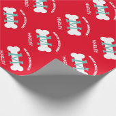 Papier Cadeau Papier d'emballage de Noël rouge mou pour chien de (Coin)