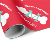 Papier Cadeau Papier d'emballage de Noël rouge mou pour chien de (Coin rond)