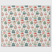 Papier Cadeau Papier d'emballage de Noël rouge vert moche (Plat)