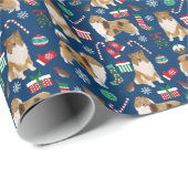Papier Cadeau Papier d'emballage de Noël Rough Collie (Coin rond)