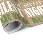 Papier Cadeau Papier d'emballage de Noël rustique de typographie (Coin rond)