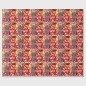 Papier Cadeau Papier d'emballage de Noël Sled (Plat)