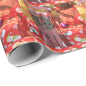 Papier Cadeau Papier d'emballage de Noël Sled (Coin rond)