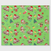 Papier Cadeau Papier d'emballage de Noël Sloth (Plat)