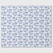 Papier Cadeau Papier d'emballage de Noël toile | bleu (Plat)