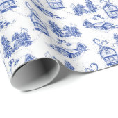 Papier Cadeau Papier d'emballage de Noël toile | bleu (Coin rond)