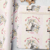 Papier Cadeau Papier d'emballage de Noël vintage chat - Couronne