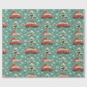 Papier Cadeau Papier d'emballage de Noël : voitures & arbres (Plat)