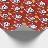 Papier Cadeau Papier d'emballage de panda de Noël (Coin)