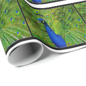 Papier Cadeau Papier d'emballage de paon (Coin rond)