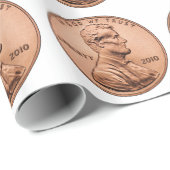 Papier Cadeau Papier d'emballage de penny de Lincoln (Coin rond)