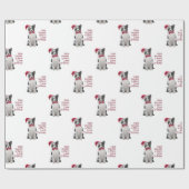 Papier Cadeau Papier d'emballage de Père Noël border collie (Plat)