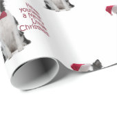 Papier Cadeau Papier d'emballage de Père Noël border collie (Coin rond)