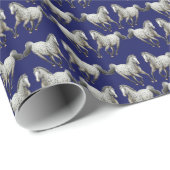 Papier Cadeau Papier d'emballage de petits de léopard chevaux (Coin rond)