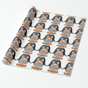 Papier Cadeau Papier d'emballage de pingouin mignon