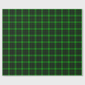Papier Cadeau Papier d'emballage de plaid noir et vert (Plat)