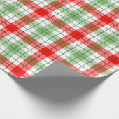 Papier Cadeau Papier d'emballage de plaid rouge et vert (Coin)