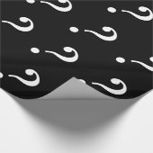 Papier Cadeau Papier d'emballage de point d'interrogation | Noir (Coin)