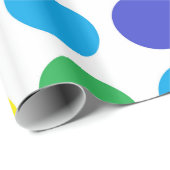 Papier Cadeau Papier d'emballage de pois d'arc-en-ciel (Coin rond)