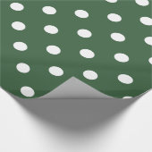 Papier Cadeau Papier d'emballage de pois élégant de vert forêt (Coin)