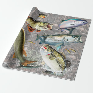 Papier Cadeau Papier d'emballage de poisson d'eau douce Sport