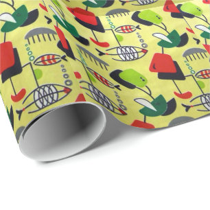 Papier Cadeau Papier d'emballage de poissons atomiques modernes