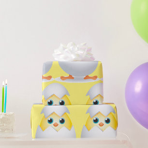 Papier Cadeau Papier d'emballage de poulet jaune à l'éclosion