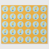 Papier Cadeau Papier d'emballage de poussin de Pâques (Plat)