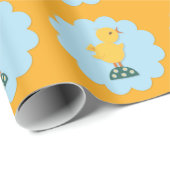 Papier Cadeau Papier d'emballage de poussin de Pâques (Coin rond)