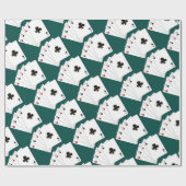 Papier Cadeau Papier d'emballage de quatre d'as cartes de jeu (Plat)