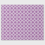 Papier Cadeau Papier d'emballage de Quatrefoil de motif pourpre (Plat)