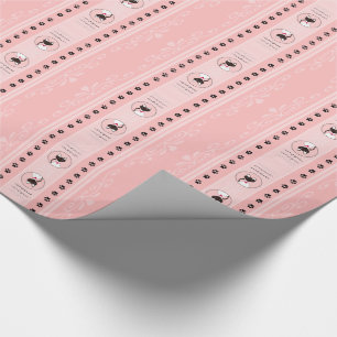 Papier Cadeau Papier d'emballage de rayure rose de Moira de