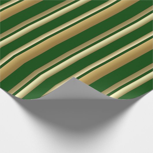 Papier Cadeau Papier d'emballage de rayures vert vertical et (Coin)
