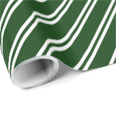 Papier Cadeau Papier d'emballage de rayures vertes et blanches (Coin rond)