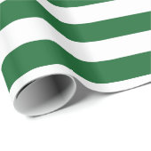 Papier Cadeau Papier d'emballage de rayures vertes et blanches (Coin rond)