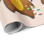 Papier Cadeau papier d'emballage de rennes de noël (Coin rond)