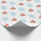 Papier Cadeau Papier d'emballage de rennes père Noël (Coin)