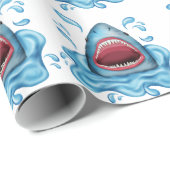 Papier Cadeau Papier d'emballage de requin (Coin rond)