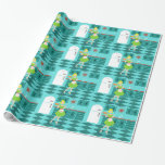Papier Cadeau Papier d'emballage de rétro cuisine<br><div class="desc">Avec ce papier d'emballage de rétro cuisine, vous pouvez prendre votre tarte et le manger, aussi. Ce dessin kitschy et minimaliste d'art comporte une femme au foyer parfaite des années 1950, dans sa cuisine moderne de la moitié du siècle. Le beau boulanger porte un flouncy, la robe de vert et...</div>