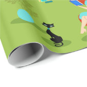 Papier Cadeau Papier d'emballage de rétro femme de lecture (Coin rond)