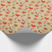 Papier Cadeau Papier d'emballage de rétro Noël (Coin)