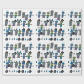 Papier Cadeau Papier d'emballage de robot (Plat)