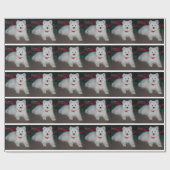 Papier Cadeau Papier d'emballage de Samoyed (Plat)