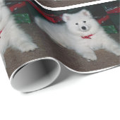 Papier Cadeau Papier d'emballage de Samoyed (Coin rond)
