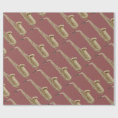 Papier Cadeau Papier d'emballage de saxophone (Plat)