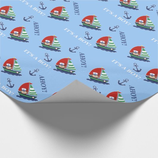 Papier Cadeau Papier d'emballage de singe et de voilier (Coin)